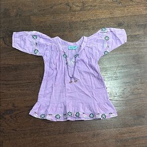 Letarte Girls Purple Dress with Pleated Design Size 2T